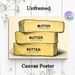 Butter Themed Painting Poster, Vintage Hand-drawn Stacked Butter Bars Poster, Warm-toned Retro Design, Ideal Decor For Kitchen And Dining Area_maomaolike.com