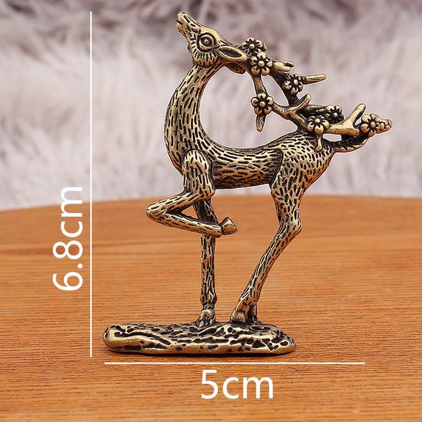 Brass Plum Blossom Deer Office Home Desktop Decoration Ornament Christmas Wedding Gift Auspicious Antique Solid Copperware_maomaolike.com