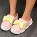 Bow Cotton Slippers - PinkwrJHp_maomaolike.com