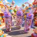 Purple Cute Girl Water Cup, Trendy New Pattern, Leakproof Large Capacity With Straw, High-value Transparent_maomaolike.com