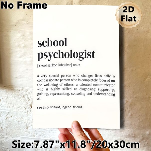 School Psychologist Definition Painting Poster, Clean Typographic Text Poster, Honors Compassionate School Psychologists, Suitable For School Office_maomaolike.com