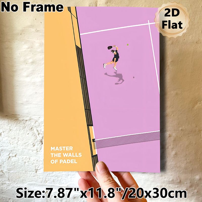 Padel Themed Painting Poster, Vibrant Flat-style Padel Player Action Scene Poster, Dynamic Sports-inspired Decor Suitable For Game Rooms, Gyms And_maomaolike.com