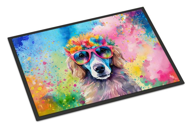 Poodle Hippie Dawg Doormat Front Door Mat Indoor Outdoor Rugs For Entryway, Non Slip Washable Low Pile, 24H X 36W_maomaolike.com