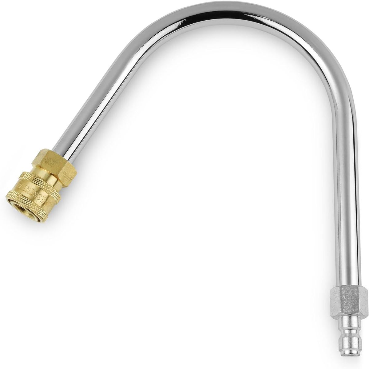 ESSENTIAL WASHER 120 Degree Bend Pressure Washer Gutter Cleaner Attachment With 1/4'' Quick Connect Brass Coupler And Plated Steel Plug_maomaolike.com