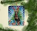 Doberman Pinscher Christmas Reindeer Porcelain Ornament Christmas Tree Hanging Decorations For Home Christmas Holiday, Rectangle, Gift, Multicolor_maomaolike.com