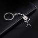 personality cute versatile simple smiley graffiti man glossy pendant stainless steel keychain_maomaolike.com