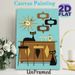 Mid-Century Modern Black Cat Bar Painting Poster, Vintage Stylized Retro Bar Scene Poster, Nostalgic Mid-century Themed Art, Ideal For Home Bar_maomaolike.com