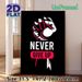 Motivational Fist Painting Poster, Bold Graphic Black, White & Red Fist With "Never Give Up" Text Poster, Inspirational Wall Decor For Home Office_maomaolike.com
