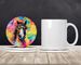 Hippie Animal Horse Large Sandstone Coasters Pack Of 4 Absorbent Round Coasters Decor Gifts For Men Or Women, 4 In, Multicolor_maomaolike.com
