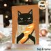 Black Cat With Baguette Painting Poster, Warm-toned Whimsical Illustration Poster, Delightful Cozy Decor Ideal For Kitchen, Dining Area_maomaolike.com