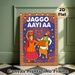 Punjabi Jaggo Celebration Painting Poster, Vibrant Ethnic Folk Art Style Poster, Festive Cultural Decor Showcasing Traditional Performers, Suitable_maomaolike.com
