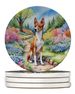 Basenji Spring Garden Large Sandstone Coasters Pack Of 4 Absorbent Round Coasters Decor Gifts For Men Or Women, 4 In, Multicolor_maomaolike.com