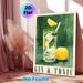 Gin & Tonic Themed Painting Poster, Vibrant Stylized Cocktail Illustration Poster, Refreshing Lemon-mint Drink Design, Ideal For Bar, Kitchen Or_maomaolike.com