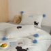 Wholesale INS Girl Heart Cartoon Polka Dot Black Cat Towel Embroidered Washed Four-Piece All 4-Piece Set Pure Cotton Bedding_maomaolike.com