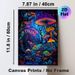 Psychedelic Mushroom Painting Poster, Vibrant Whimsical Fantasy Forest Scene Poster, Eye-catching Vivid Hues, Suitable For Living Room, Bedroom Or_maomaolike.com
