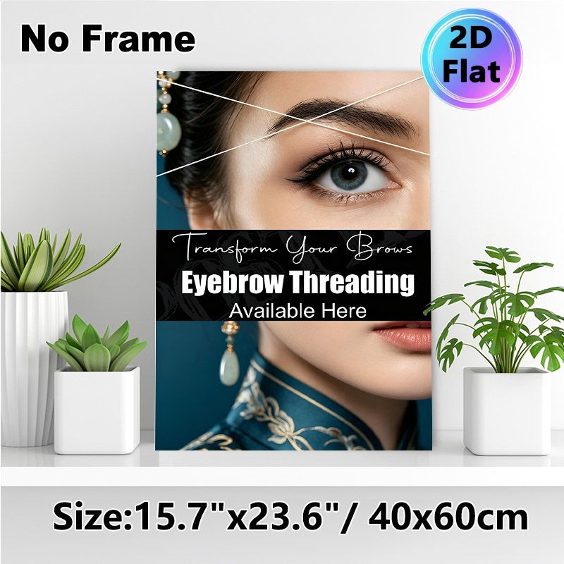 Eyebrow Threading Painting Poster, Elegant Beauty-focused Poster, Delicate Eye And Brow Threading Scene, Ideal For Promoting Brow Services In Beauty_maomaolike.com