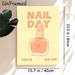 Nail Day Themed Painting Poster, Warm-toned Cute Cartoon Style Poster, Adorable Nail Polish Bottle With Heart Design, Suitable Decor For Beauty Salons_maomaolike.com