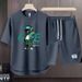 Men's Clothing 2024 Waffle Casual Summer Suit Men's Loose Teen Short sleeved T shirt Shorts Handsome Two piece Suit_maomaolike.com