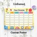Class Schedule Painting Poster, Cute Cartoon-style Colorful Stationery Pattern Poster, Practical Layout To Organize Daily Classes, Ideal For_maomaolike.com