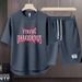 Men's Clothing 2024 Waffle Casual Summer Suit Men's Loose Teen Short sleeved T shirt Shorts Handsome Two piece Suit_maomaolike.com
