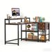 L-Shaped Desk, Industrial Corner Desk With Drawer & Shelves_maomaolike.com
