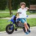 12V Kids Electric Motorcycle W/ Twist Grip Throttle, Training Wheels, Rear Suspension & Music, Blue_maomaolike.com