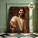 Jesus Themed Painting Poster, Warm-toned Realistic Portrait Poster, Gentle Smiling Jesus Reaching Out Hand, Soothing Spiritual Decor Ideal For Home_maomaolike.com