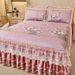 Summer Bed Skirt Style Ice Silk Cooling Three-Piece Set 1.8m Machine Washable Foldable Air Conditioning 1.5m Soft Mat_maomaolike.com