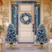 Pre-lit Xmas Tree Artificial Christmas 4-Piece Set,Garland, Wreath And Set Of 2 Entrance Trees X-mas With LED Lights, Christmas Tree_maomaolike.com