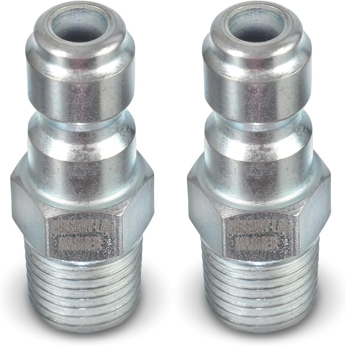 ESSENTIAL WASHER Plated Steel 1/4" Male Quick Connect Fittings Pressure Washer - Pressure Washer Plugs, 4200 PSI, 2 Pack_maomaolike.com
