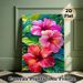 Hibiscus Themed Painting Poster, Vibrant Colorful Tropical Floral Poster, Features Vivid Hibiscus Blooms With Lush Green Foliage, Ideal For Living_maomaolike.com