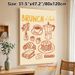 Brunch Themed Painting Poster, Warm-toned Hand-drawn Brunch Food Illustration Poster, Cozy Dining Vibe Decor Ideal For Kitchen & Dining Room_maomaolike.com