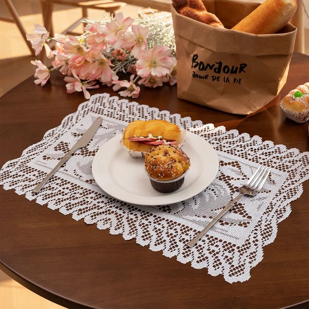 Knitted Lace Square Sunflower Floral Placemat Hotel Napkin High-End Home Coffee Table Cloth Wholesale_maomaolike.com