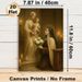 Religious Madonna With Child Painting Poster, Vintage Warm-toned Devotional Scene With Nun Holding White Roses Poster, Serene Spiritual Artwork Ideal_maomaolike.com