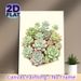 Succulent Themed Painting Poster, Delicate Watercolor Style Mixed Succulent Cluster Poster, Brings Fresh Natural Vibe, Ideal For Home, Office And_maomaolike.com