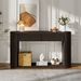 TREXM Oval Fluted Console Table With 2 Drawers And Bottom Shelf, Wood Entryway Table With Smooth Metal Slides For Living Room, Entryway Espresso_maomaolike.com