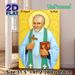 St Vincent De Paul Religious Icon Painting Poster, Vibrant Traditional Religious Portrait Poster, Devotional Wall Decor Featuring Saint Holding Cross_maomaolike.com