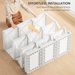 Portable Wardrobe Closet, Folding Clothes Storage Organizer With 8 Cube Compartments, 2 Hanging Rods, 11 Magnet Doors, White_maomaolike.com