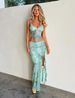 Women's Clothing Set Summer Sexy Printed Camisole + Tight Slit Irregular Long Skirt_maomaolike.com