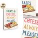 Meats & Cheeses Themed Painting Poster, Colorful Cartoon-style Charcuterie Platter Poster, Playful Food-themed Decor Ideal For Kitchen And Dining Room_maomaolike.com