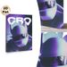 Cyber Racing Helmet Painting Poster, Vibrant Cyberpunk-style Gradient Purple-blue Helmet With "CRO" Text Poster, Stylish Futuristic Decor For Game_maomaolike.com
