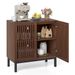 Buffet Cabinet With Storage 32" Wooden Sideboard Coffee Bar Station Anti-toppling Devices Keep Electronic Wires_maomaolike.com