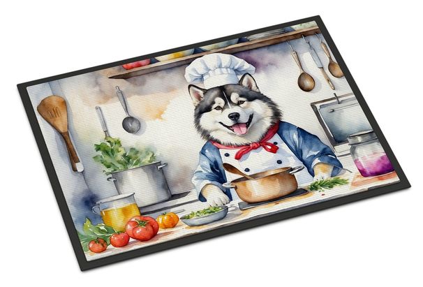 Alaskan Malamute The Chef Doormat Front Door Mat Indoor Outdoor Rugs For Entryway, Non Slip Washable Low Pile, 24H X 36W_maomaolike.com