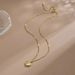 1pcs Gold-color Necklace Ms Simple Fashion Peach Heart Engraved Love Collarbone Chain Holiday Gifts_maomaolike.com