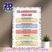 Classroom Rules Painting Poster, Vibrant Doodle-style Poster, Clear Classroom Conduct Guidelines To Foster Orderly Learning Atmosphere, Suitable For_maomaolike.com