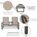 Outdoor Glider Bench With Center Table, Metal Frame Patio Loveseat With Breathable Mesh Fabric And Armrests For Backyard Garden Porch, Brown_maomaolike.com