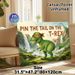 Pin The Tail On The T-Rex Themed Painting Poster, Vibrant Watercolor Prehistoric Scene With Blindfolded T-Rex Poster, Interactive Party Game Decor_maomaolike.com