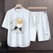 Men's Clothing 2024 Waffle Casual Summer Suit Men's Loose Teen Short sleeved T shirt Shorts Handsome Two piece Suit_maomaolike.com