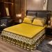 Lace Quilted Crystal Velvet Skirt Single Double Thickened Non-Slip Mattress Bed Cover Protector 1.8m_maomaolike.com