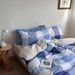 Wholesale Nordic Style Simple Pure Four-Piece Set Retro Plaid Vintage Full Cotton Satin 60s Thickened Brushed 4 Pieces_maomaolike.com